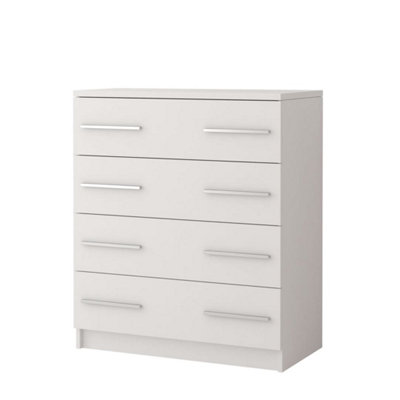 Arte Elegant White Matt Chest Of Drawers H930mm W800mm D400mmMinimalist Storage For Modern Homes from B&Q