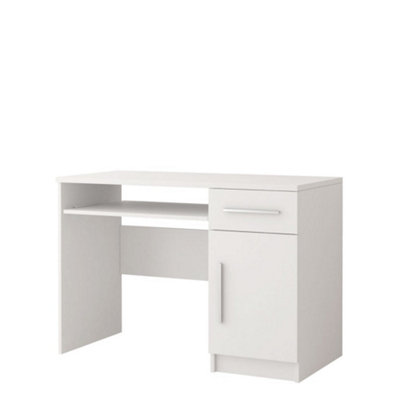 Arte Sleek White Matt Computer Desk H760mm W1100mm D500mmEfficient Workspace For Modern Homes from B&Q