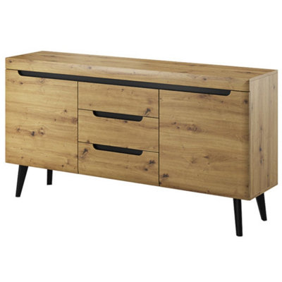 Arte Stylish Nordi Large Sideboard Cabinet H830mm W1600mm D400mm In Oak Artisan And BlackContemporary Elegance For Your Home from B&Q