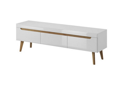 Arte Elegant Nordi Large Tv Cabinet H500mm W1600mm D400mm In White Gloss And Oak RivieraStylish Entertainment Solution from B&Q