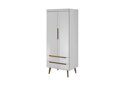 Arte Elegant Nordi Hinged Wardrobe H1970mm W800mm D560mm In White Gloss And Oak RivieraStylish Storage Solution from B&Q
