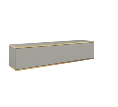 Arte Elegant Oro Floating Tv Cabinet H300mm W1350mm D320mm In Grey MattModern Entertainment Center from B&Q