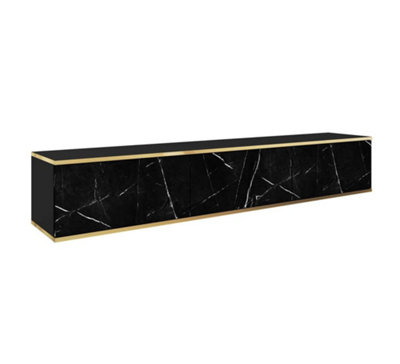 Arte Elegant Oro Floating Tv Cabinet H300mm W1750mm D320mm In Black MarbleLuxurious Entertainment Centre from B&Q