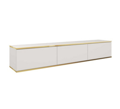 Arte Elegant Oro Floating Tv Cabinet H300mm W1750mm D320mm In WhiteBright And Modern Centerpiece from B&Q