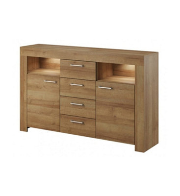 Arte Elegant Sky Sideboard Cabinet H960mm W1550mm D400mm In Riviera OakVersatile Storage Solution from B&Q