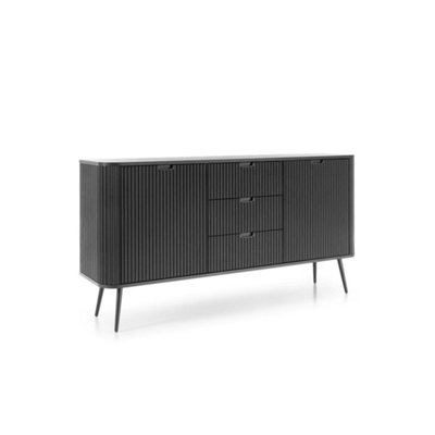 Arte Sophisticated Zova Sideboard Cabinet H870mm W1680mm D390mm In Midnight BlackLuxurious Storage Marvel from B&Q