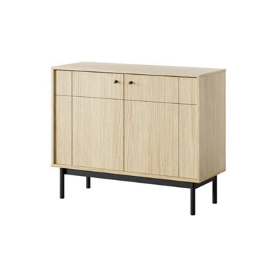 Arte Elegant Japandi Sideboard Cabinet H840mm W1040mm D390mm In Oak LineaScandinavian-Inspired Storage Solution from B&Q