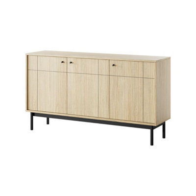 Arte Elegant Japandi Sideboard Cabinet H840mm W1540mm D390mm In Oak LineaScandinavian-Inspired Storage Marvel from B&Q