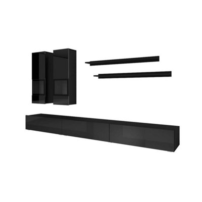 Arte Sleek Athens Entertainment Unit For Tvs Up To 75 InchesBlack Gloss & Matt Finish With Optional Led Lighting from B&Q