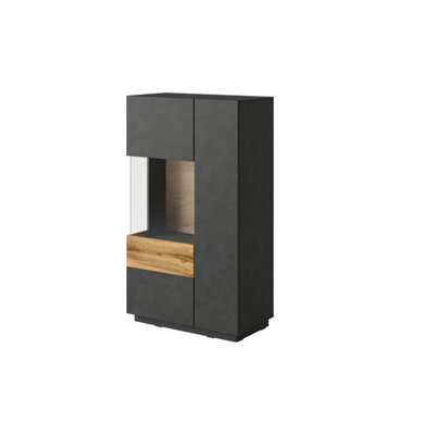 Arte Elegant Silke 42 Display Cabinet 80Cm LeftMatera & Wotan Oak: Sophisticated Storage For Modern Homes from B&Q