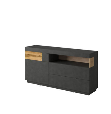 Arte Sophisticated Silke 47 Sideboard Cabinet 169CmMatera & Wotan Oak: Elegant Storage Solution For Modern Homes from B&Q