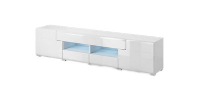 Arte Minimalist Toledo 40 Tv Cabinet 208CmPure White Gloss: Sleek Storage Solution For Contemporary Living Spaces from B&Q