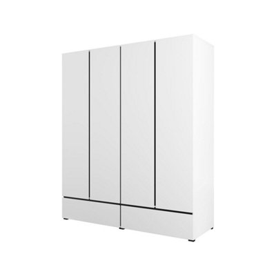 Arte Kross 180Cm Quad-Door Wardrobe In Pristine WhiteSpacious Elegance For Modern Bedrooms from B&Q
