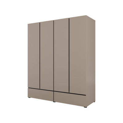 Arte Kross 180Cm Four-Door Wardrobe In Rich CongoExpansive Storage With Sophisticated Flair from B&Q