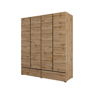 Arte Kross 180Cm Hinged Wardrobe In Rustic Oak WotanAmple Organisation For Cosy Spaces from B&Q