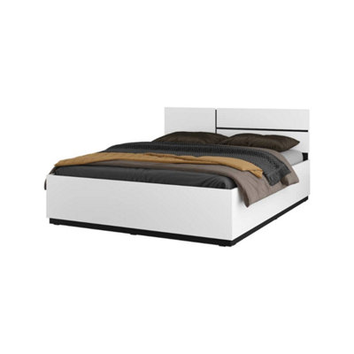 Arte  Kross Eu King Bed Frame In Crisp White160X200Cm Modern Sleep Solution With Dual Headboard Options from B&Q