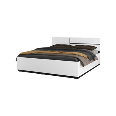 Arte Kross Eu Super King Bed Frame In Crisp White180X200Cm Luxurious Sleep Solution With Dual Headboard Options from B&Q
