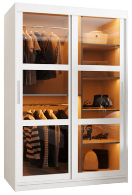 Arte Parma 120Cm Sliding Door Wardrobe In Crisp WhiteElegant Storage With Smoked Glass Panels from B&Q