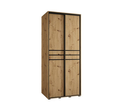 Arte Rustic Oak Artisan Sliding Wardrobe W110Cmh205Cmd60CmCompact Storage With Natural Charm from B&Q