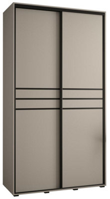 Arte  Sophisticated Cashmere & Black Sliding Door Wardrobe W130Cm H235Cm D60Cm For Savvy Space Optimisation from B&Q