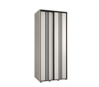Arte Cannes Vi Sliding Door Wardrobe In WhitePremium Laminated BoardPvc-Finished EdgesW100Cm X H205Cm X D60Cm from B&Q