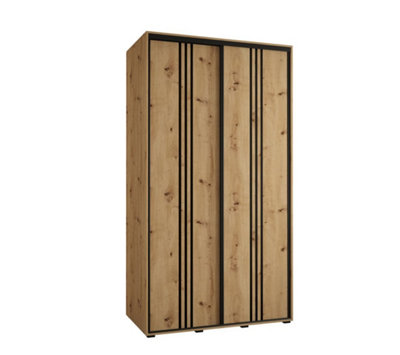 Arte Cannes Vi Sliding Door Wardrobe In Warm Oak ArtisanPremium Laminated BoardPvc-Finished EdgesW130Cm X H205Cm X D60Cm from B&Q