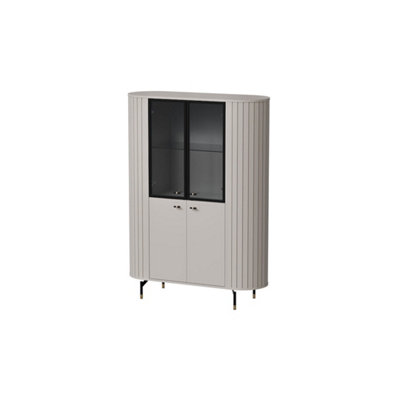 Arte Sleek Zante 1 Cashmere Highboard Cabinet 1120mm X 1550mm X 400mmElegant Storage Solution from B&Q