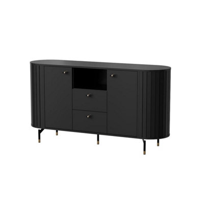 Arte Elegant Zante 2 Black Sideboard Cabinet 1500mm X 810mm X 400mmVersatile Storage Solution from B&Q