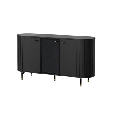 Arte Sophisticated Zante 3 Black Display Sideboard Cabinet 1500mm X 810mm X 400mmModern Storage Solution from B&Q