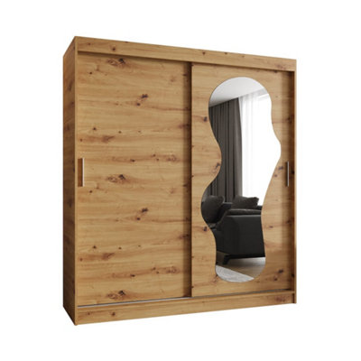 Arte Tasteful Oak Artisan Ultra Sliding Door Wardrobe 1800mm X 2000mm X 620mmSpacious Storage Solution from B&Q