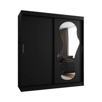 Arte Exquisite Black Ultra Sliding Door Wardrobe 1800mm X 2000mm X 620mmStatement Storage Solution from B&Q
