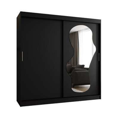 Arte Chic Black Ultra Sliding Door Wardrobe 2000mm X 2000mm X 620mmBold Storage Solution from B&Q