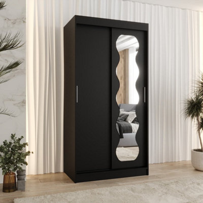 Arte Sophisticated Black Spoti Sliding Door Wardrobe 1000mm X 2000mm X 620mmBold Storage Solution from B&Q