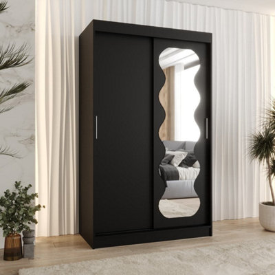 Arte Sophisticated Ebony Black Spoti Sliding Door Wardrobe 1200mm X 2000mm X 620mmA Bold Storage Statement from B&Q