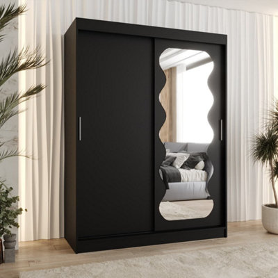 Arte Ebony Black Spoti Sliding Door Wardrobe 1500mm X 2000mm X 620mmA Bold And Dramatic Storage Statement from B&Q