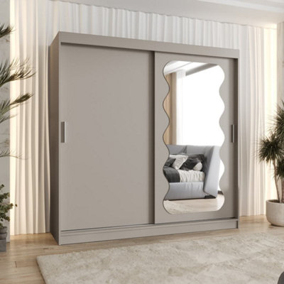Arte Luxurious Creamy Cashmere Spoti Sliding Door Wardrobe 2000mm X 2000mm X 620mmA Refined Storage Solution from B&Q