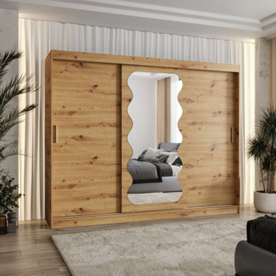 Arte Rustic Oak Artisan Spoti Sliding Door Wardrobe 2500mm X 2000mm X 620mmA Grand Natural Storage Masterpiece from B&Q