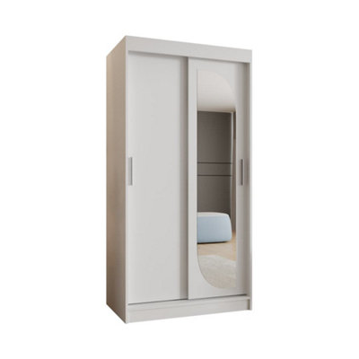 Arte Luminous White Lucy Sliding Door Wardrobe 1000mm X 2000mm X 620mmModern & Bright Closet from B&Q