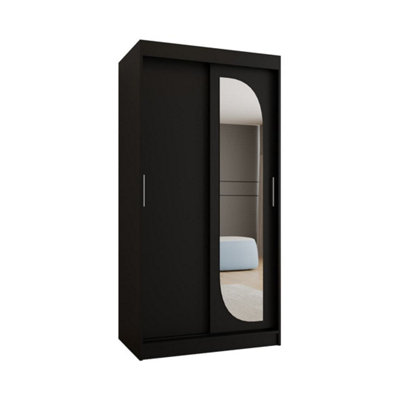Arte Majestic Ebony Lucy Sliding Door Wardrobe 1000mm X 2000mm X 620mmSleek & Sophisticated Storage from B&Q