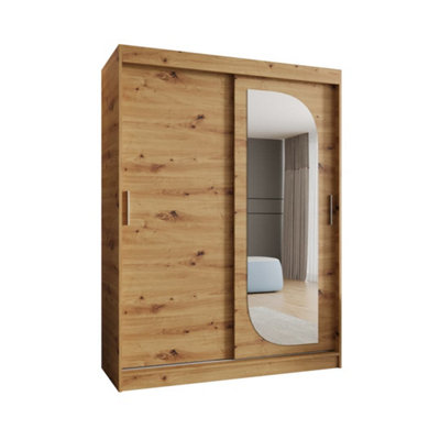 Arte Exquisite Oak Artisan Lucy Sliding Door Wardrobe 1500mm X 2000mm X 620mmA Refined Natural Storage Solution from B&Q