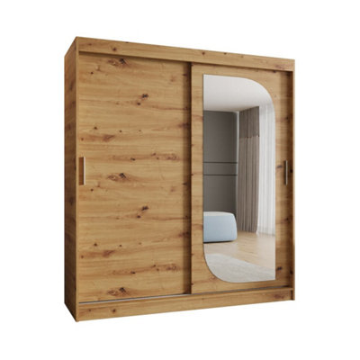 Arte Exquisite Oak Artisan Lucy Sliding Door Wardrobe 1800mm X 2000mm X 620mmA Refined Natural Storage Solution from B&Q