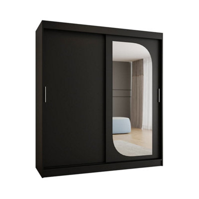 Arte Sophisticated Ebony Black Lucy Sliding Door Wardrobe 1800mm X 2000mm X 620mmA Bold Statement In Storage from B&Q