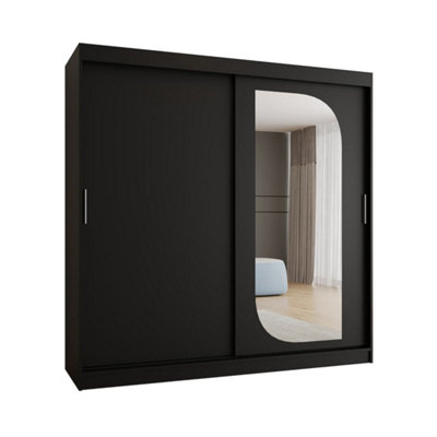 Arte Sophisticated Ebony Black Lucy Sliding Door Wardrobe 2000mm X 2000mm X 620mmA Bold Statement In Storage from B&Q
