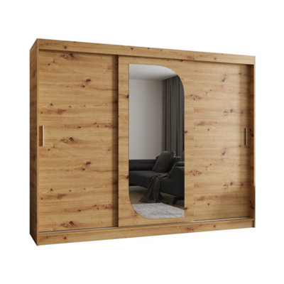 Arte Exquisite Oak Artisan Lucy Sliding Door Wardrobe 2500mm X 2000mm X 620mmA Refined Natural Storage Masterpiece from B&Q
