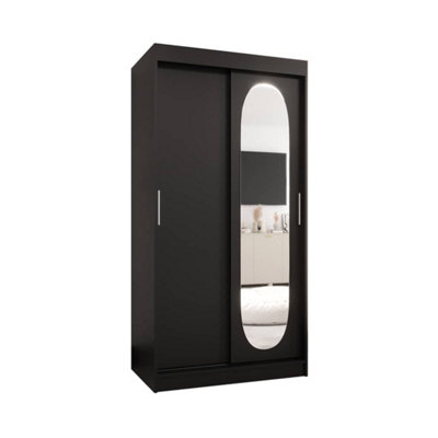 Arte Ebony Black Royal Sliding Door Wardrobe 1000mm X 2000mm X 620mmA Bold Statement In Storage from B&Q