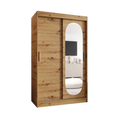 Arte Elegant Oak Artisan Royal Sliding Door Wardrobe 1200mm X 2000mm X 620mmA Refined Natural Storage Solution from B&Q