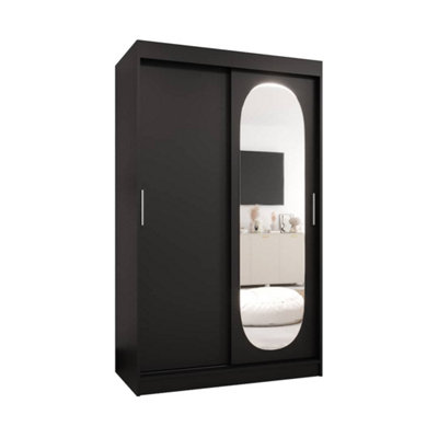 Arte Dramatic Ebony Black Royal Sliding Door Wardrobe 1200mm X 2000mm X 620mmA Bold Statement In Storage from B&Q