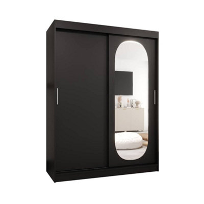 Arte Dramatic Ebony Black Royal Sliding Door Wardrobe 1500mm X 2000mm X 620mmA Bold Statement In Storage from B&Q