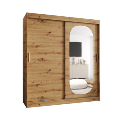 Arte Elegant Oak Artisan Royal Sliding Door Wardrobe 1800mm X 2000mm X 620mmA Refined Natural Storage Oasis from B&Q