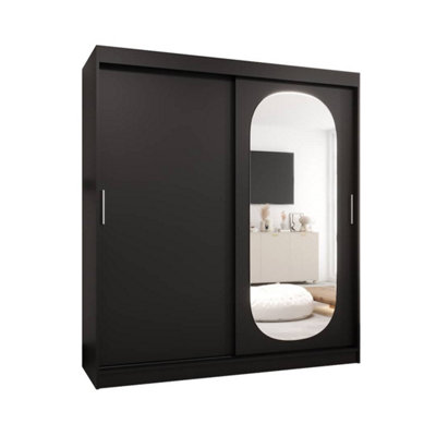 Arte  Ebony Black Royal Sliding Door Wardrobe 1800mm X 2000mm X 620mmA Bold Statement In Storage from B&Q